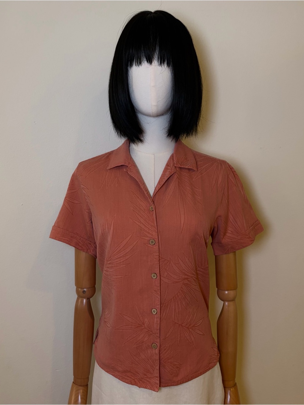 Il Migliore Silk Blend Coral Hawaiian Shirt S (Fits XS)